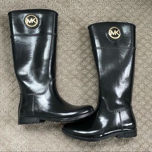 Michael Kors black rain boots